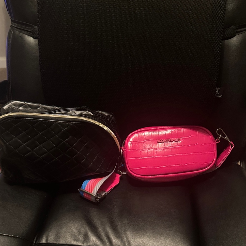 Montana West Hot Pink Croc-Embossed Crossbody Bag